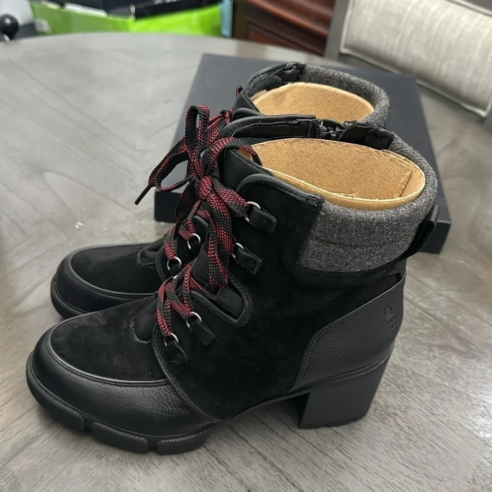 NATURALIZER Myla Womens Leather Cold Weather Combat Boots